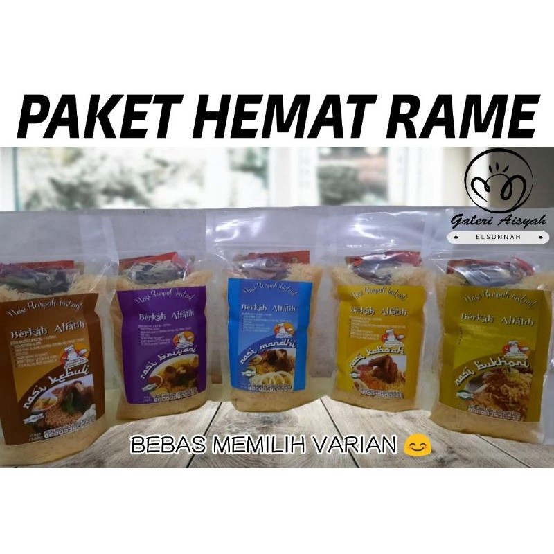 

Nasi Rempah Instan300gr Kebuli/Mandhy/Bukhory/Kabsah/Briyani l Paket Rame Berkah Alfatih