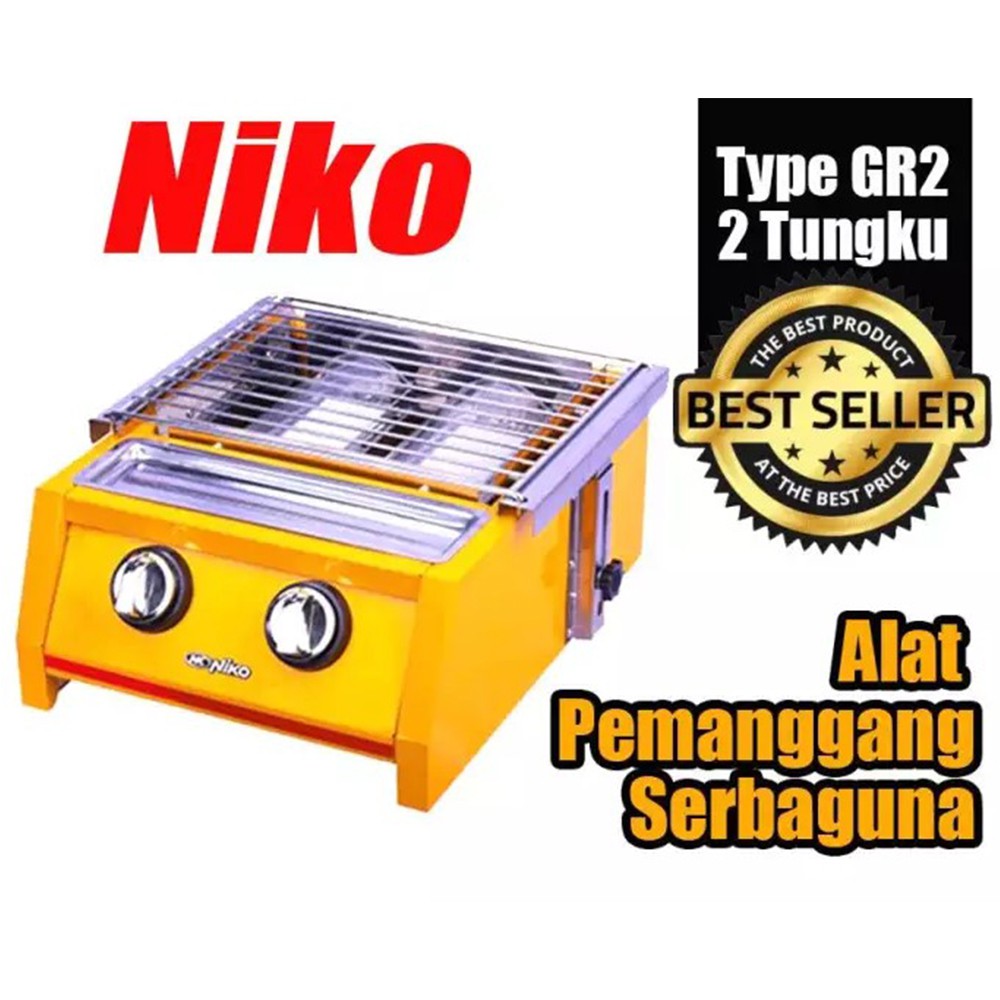 Panggangan Sosis BBQ Grill Gas Kompor 2 Tungku Niko NK-GR2 NIKO GR 2