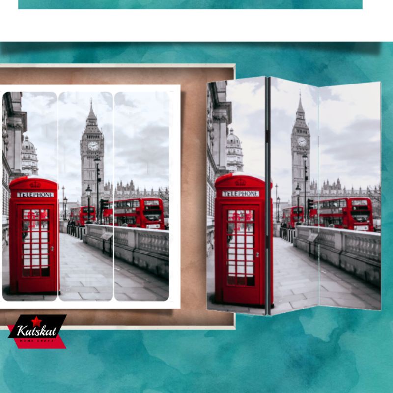 Sketsel trifold partisi lipat 3 pintu pembatas ruang - RS001