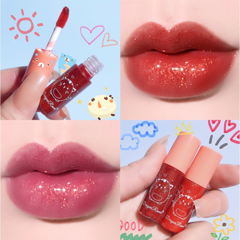 Dragon Ranee Lip Glow Glitter 10 Warna Lipstik Cair Liquid Lipstick Waterproof XX009