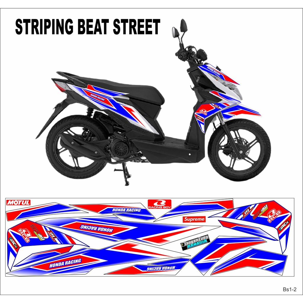 Jual STIKER STRIPING HONDA BEAT STREET VARIASI RACING SANGAT COCOK BUAT ...