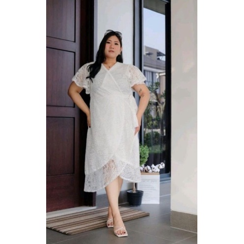 Cora kimono dress - dress brokat - gaun pesta - baju pesta big size  - korean dress - dress jumbo pe