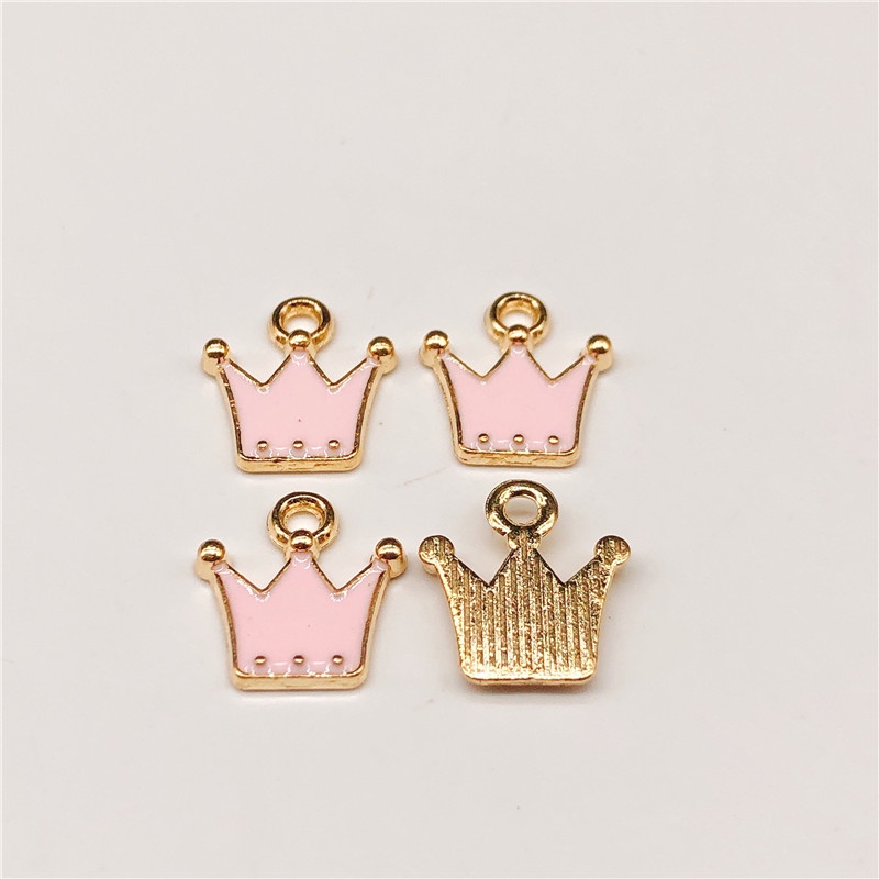 4pcs Liontin Enamel Charms Bentuk Mahkota Untuk Membuat Perhiasan