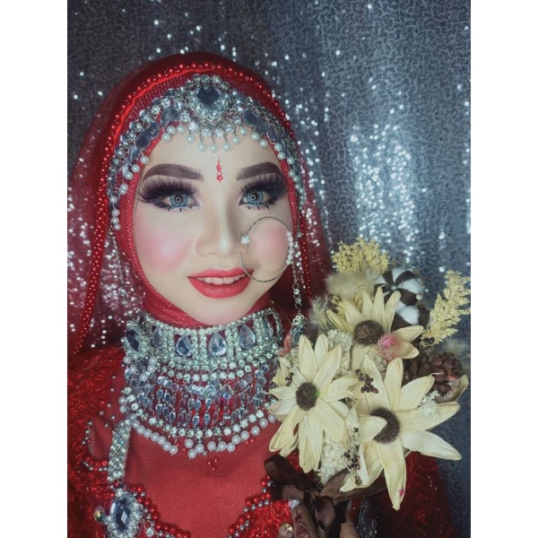 hiasan kalung  set perhiasan  India/ bridal/ mewah murah lengkap