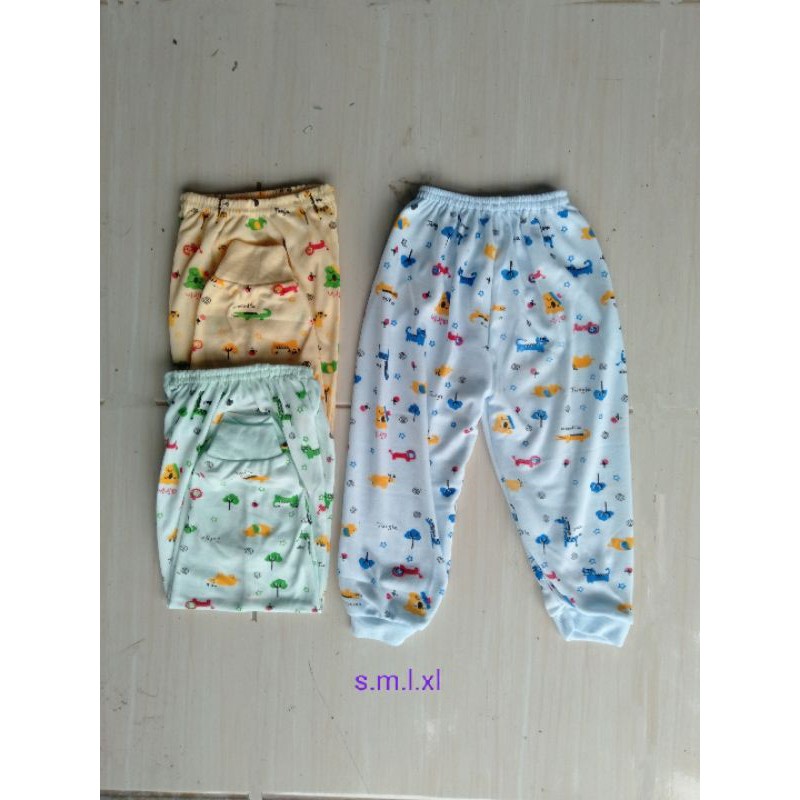 celana panjang bayi kaos katun 3 pcs