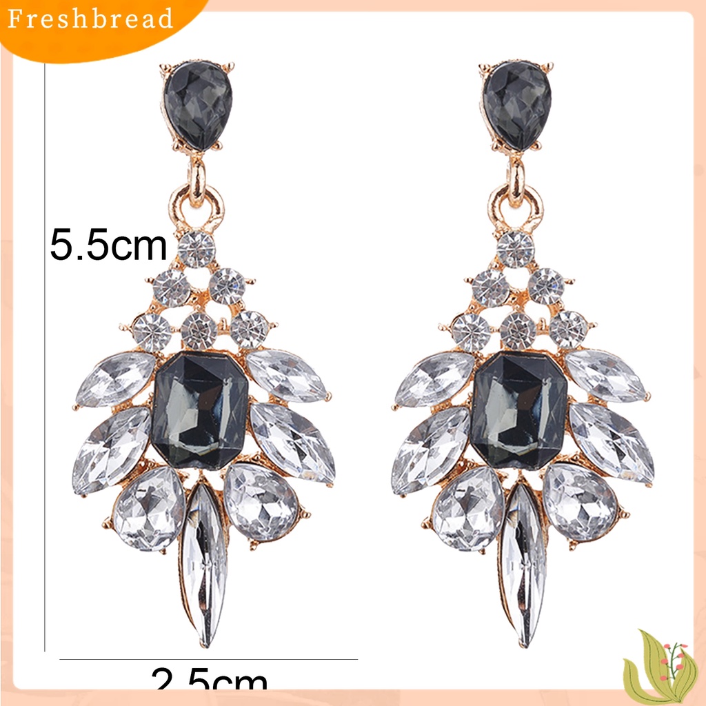 [Fresh] Anting Tusuk Model Tetesan Air Bahan Resin + Berlian Imitasi untuk Wanita