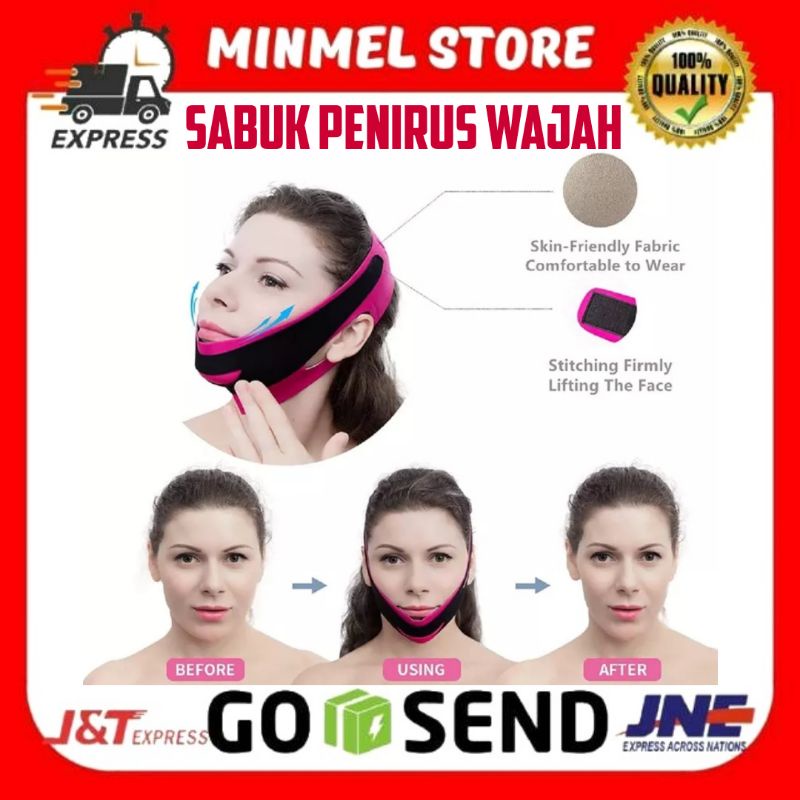 Sabuk Penirus Wajah Slimmer V Shape Oval Belt Face Penirus Pipi dan Dagu Slim Tirus Double Chin Sabuk Pink