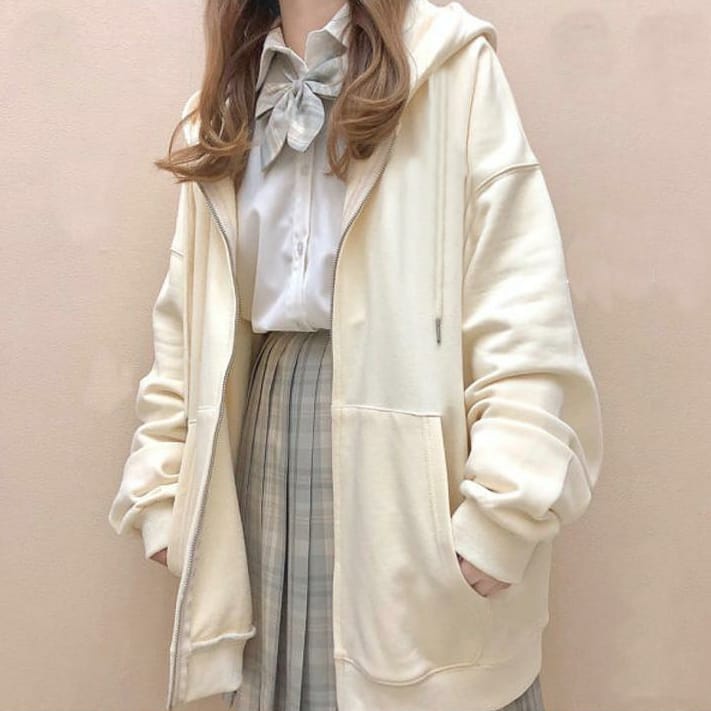 Jaket Hoodie Oversize Pria Wanita Fit To XXL Bahan Fleece Tebal