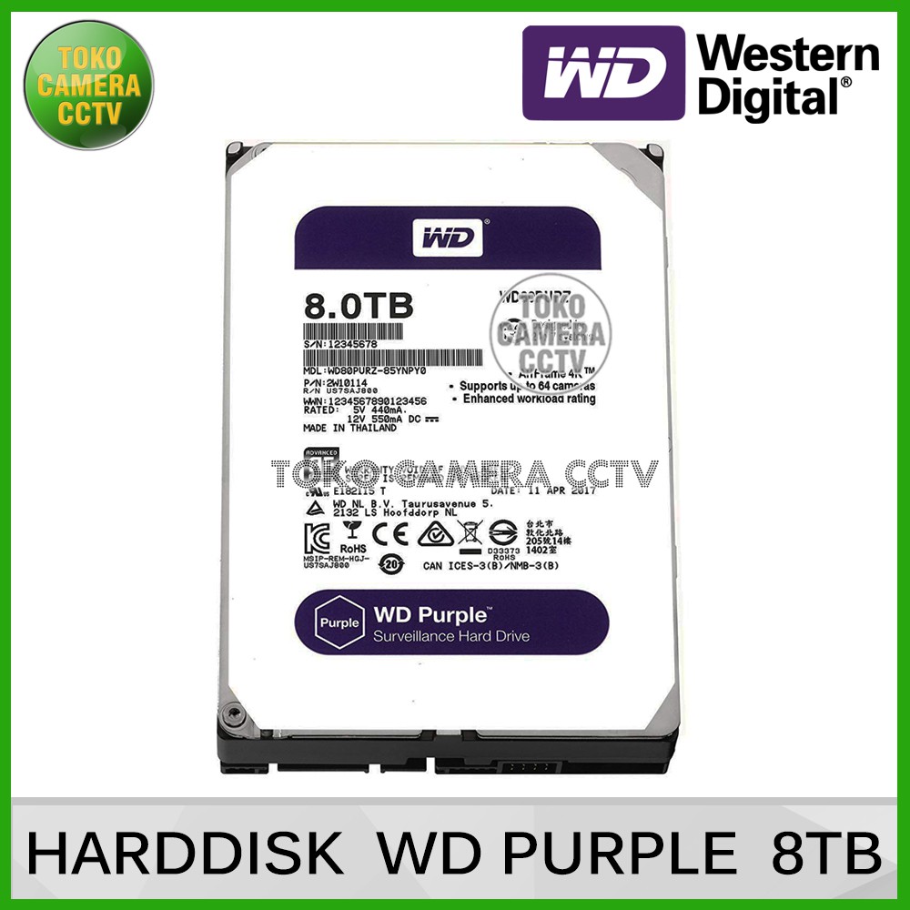 HDD WD PURPLE 8TB / Harddisk WD PURPLE 8 Terra