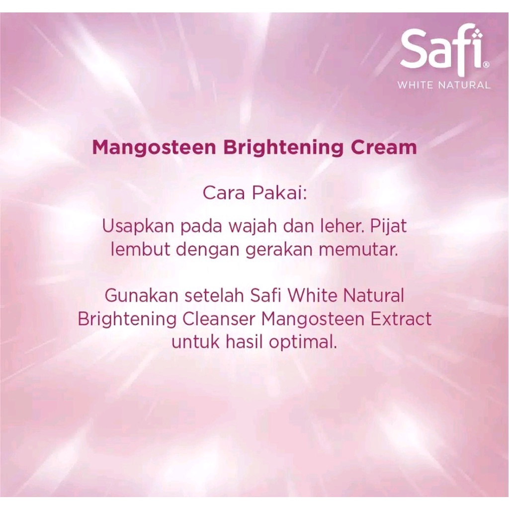 safi white natural brightening cream | mangosteen | grape fruit 20 gr