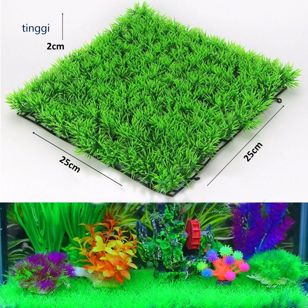  RUMPUT  DASAR AQUARIUM  AQUASCAPE PLASTIK SINTETIS  25 x 25 