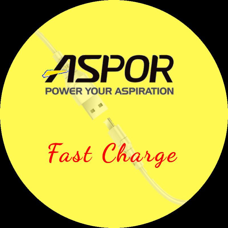 kabel data Lightning fast charge Aspor putih 3.0A