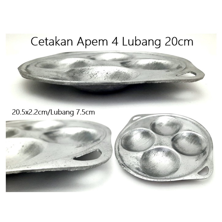 Cetakan Apem 4 Lubang Aluminium Cor 20cm