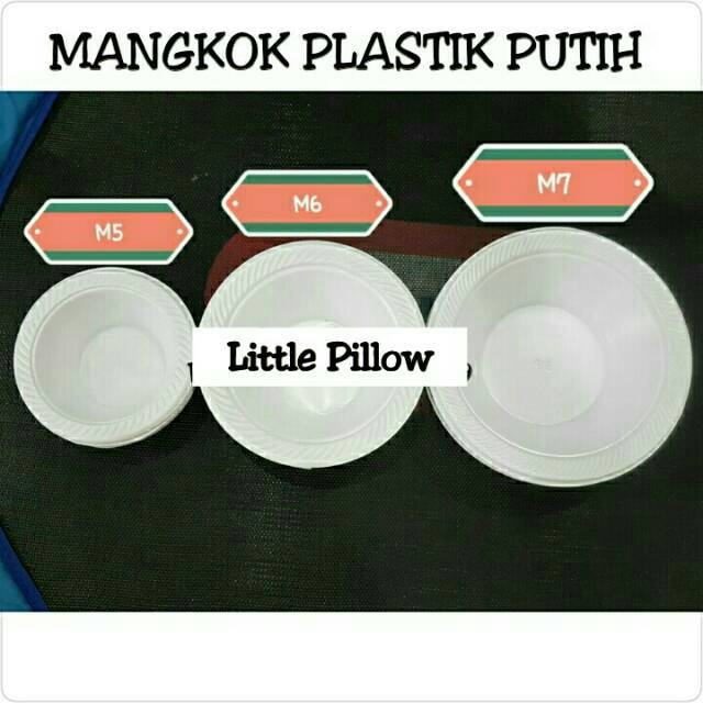 (TERMURAH! ISI 50PCS - M5/M6/M7) Mangkok Plastik /Mangkok Kuah/Mangkuk Plastik Putih