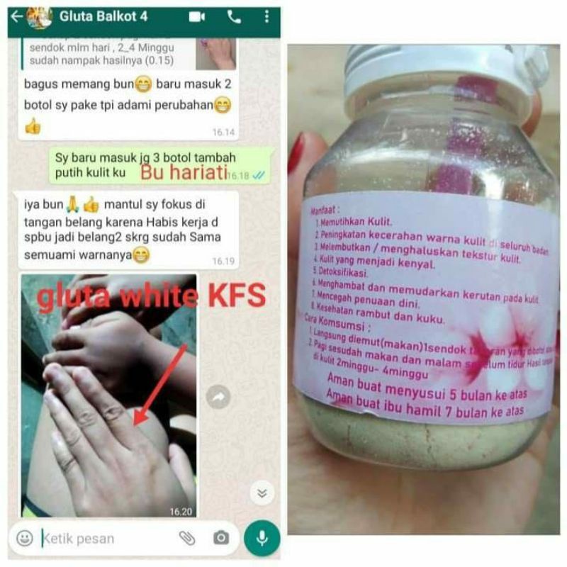 GLUTA WHITE KFS SUSU PEMUTIH KULIT MINUMAN COLAGEN