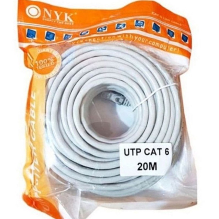 KABEL LAN NYK 20M CAT6 RG 45 kabel jaringan siyap pake