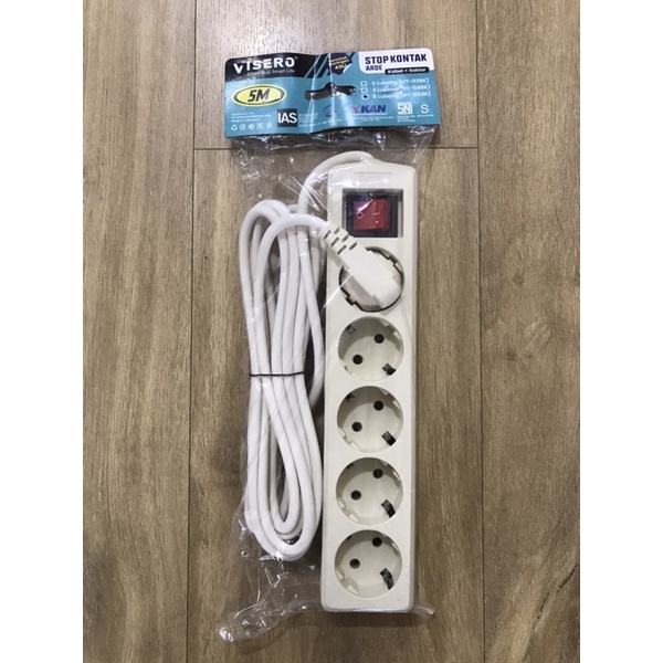 Stop Kontak 5 Lubang + Switch merk Visero 3M/5M