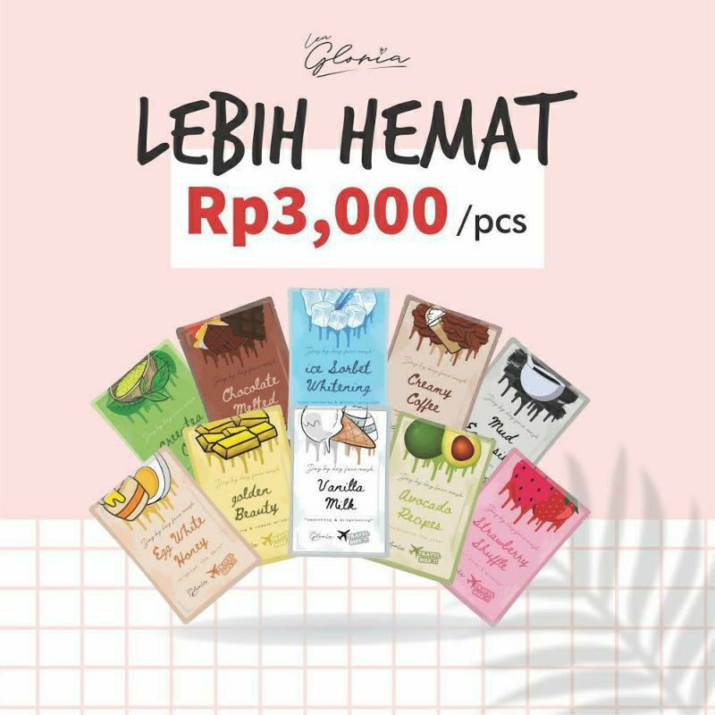 DIST RESMI - TRAVEL SIZE Masker By Lea Gloria 10 gram Masker Wajah Organik BPOM Ready Original