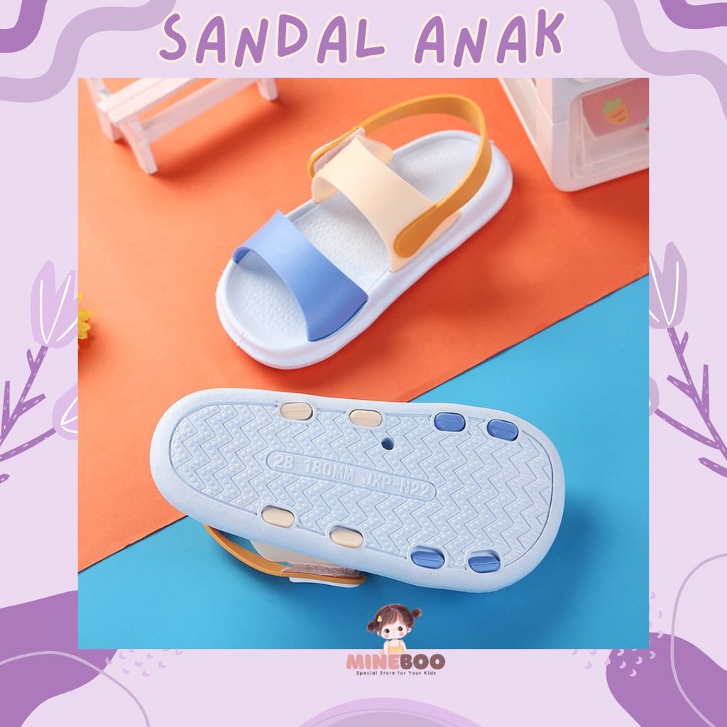 mineboo BROWNIZ 22+2 Sandal Anak Perempuan Bahan Karet Model Lucu 3-8 Tahun Import