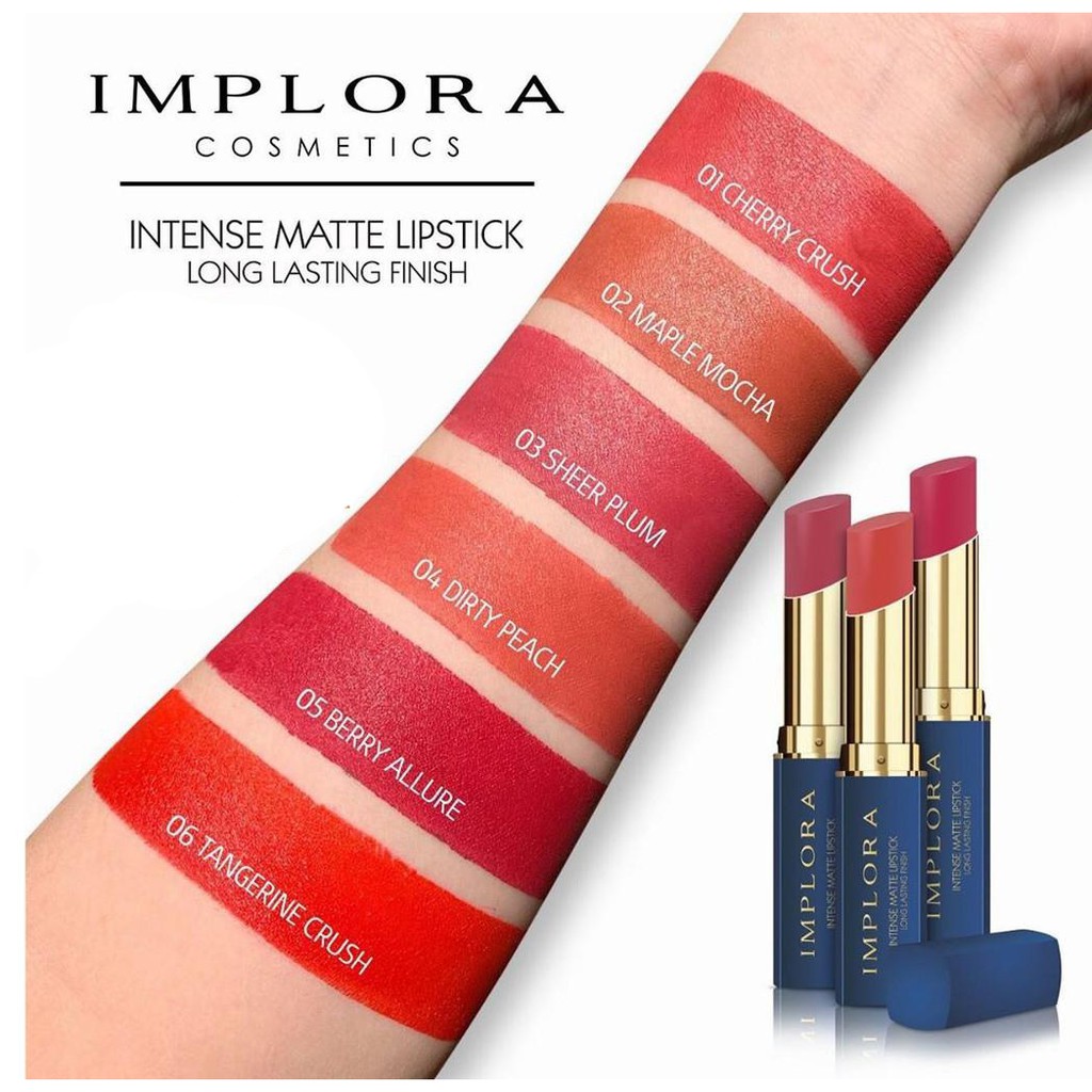 IMPLORA Intense Matte Lipstick Long Lasting Finish Original BPOM