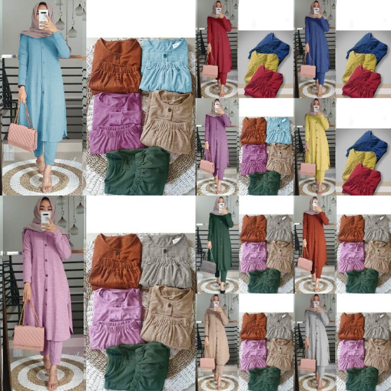 PAKAIAN MUSLIM SET KEKINIAN ALEA SET TERBARU FASHION SETELAN TUNIK ALEA TERMURAH UK