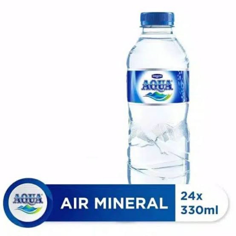 Air Mineral Minum Aqua Botol 330 ml isi 24 pcs 1 dus Khusus pengiriman Sameday atau Instant