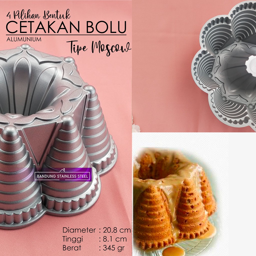 Loyang Cetakan Bolu Kue Basah 24 cm Anti Lengket Allumunium Bentuk Cantik 4 Model lebaran