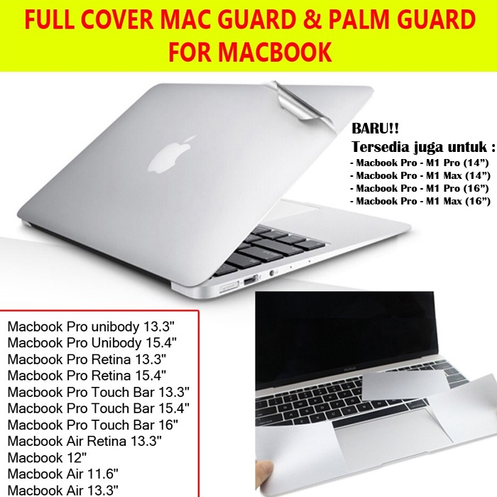 Macbook Pro Air M1 M2 Max 11.6 12 13.3 14 14.2 15.4 16 In Inci Inc Inch Anti Gores Antigores Body Sk