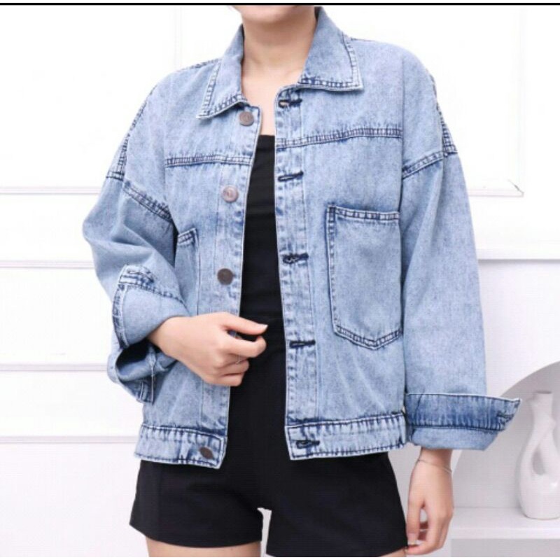 jaket jeans wanita/jaket jeans model robek/jaket jeans keren