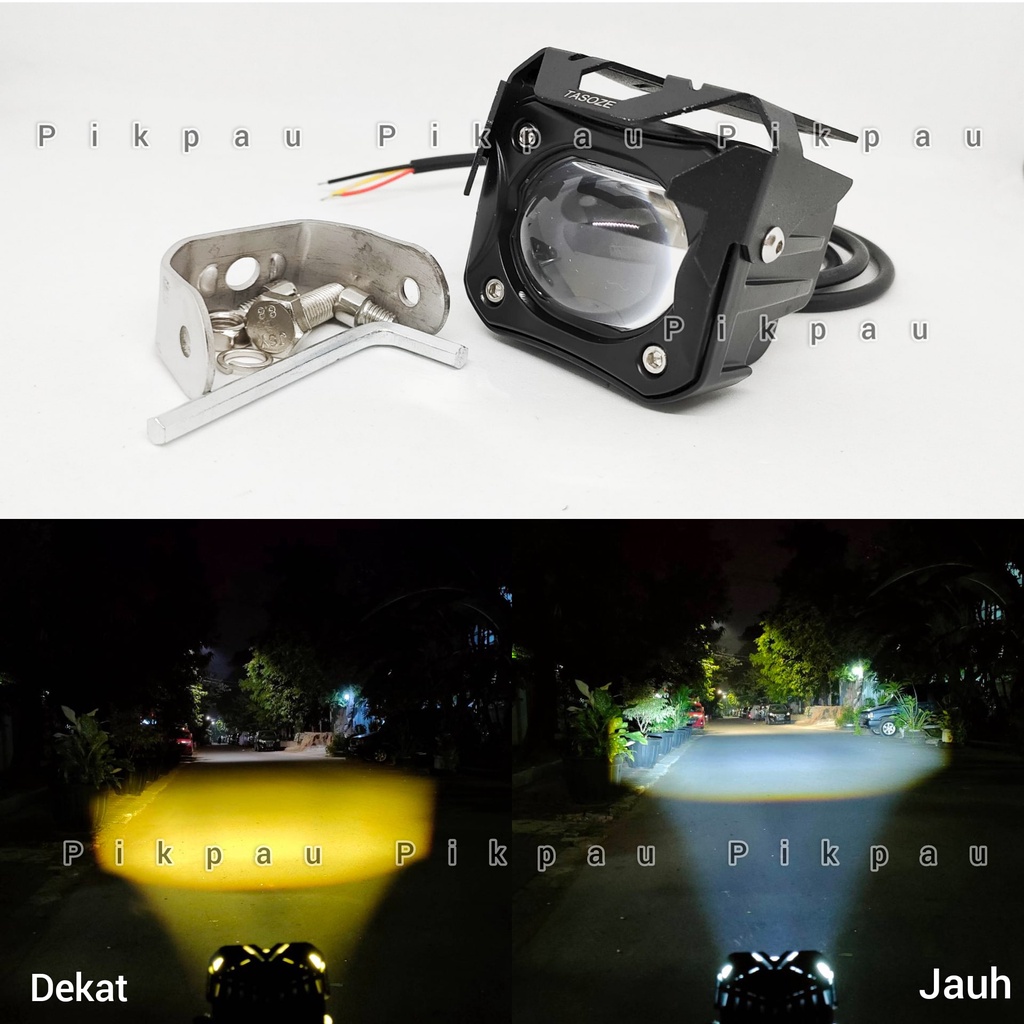 Lampu Tembak Laser D2 Grade A Untuk Motor Mobil 1 Mata Lensa LED High Low Putih Kuning