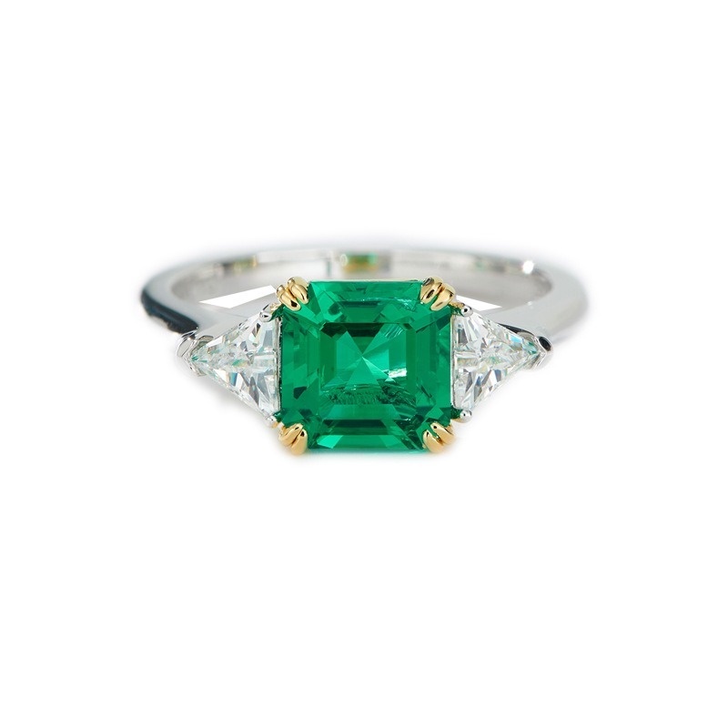 Fashion Personality Green Moissanite All-Match Ring