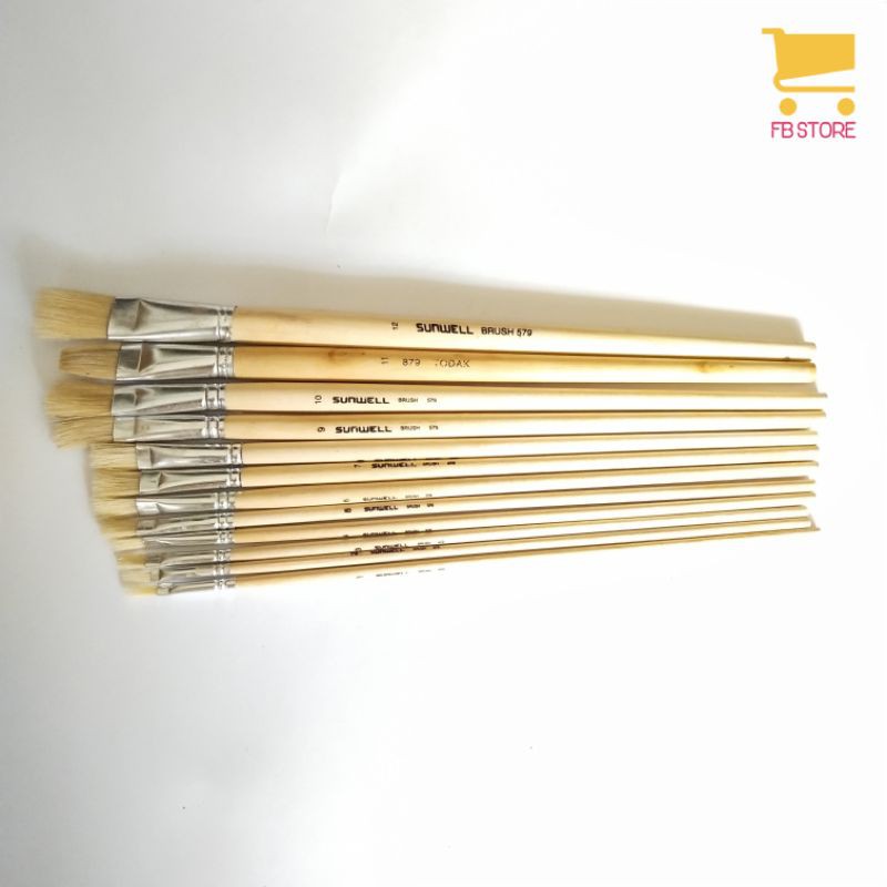 

kuas lukis bulu putih no 9/10 per pak per ukuran (12pcs)