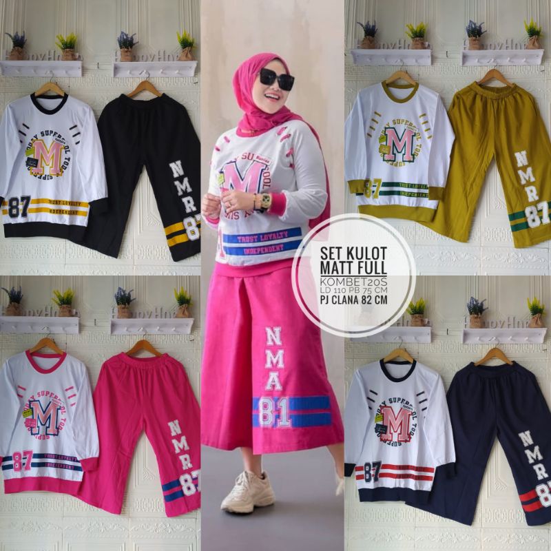 Set Kulot wanita Terbaru / Setelan Sablon  cewek Wanita Dewasa / Setelan celana kulot  numia Terbaru