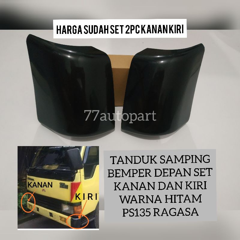 Tanduk bemper colt diesel ps135 ragasa hitam set 2pc kanan kiri