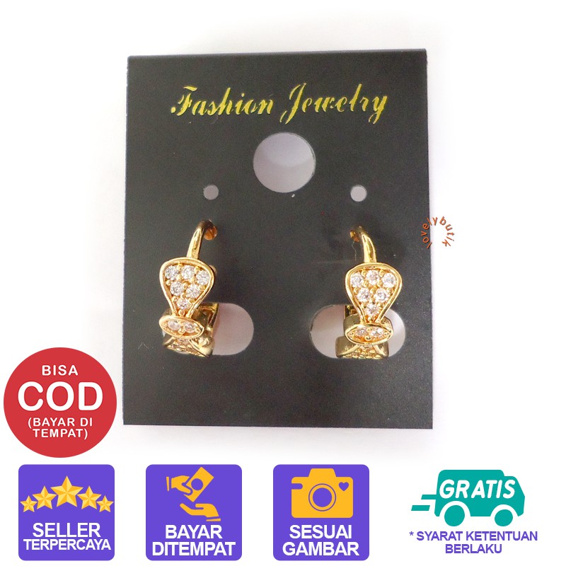 Lovelybutik - Anting Xuping Gold Perhiasan Fashion Wanita Anting Model Pit4 Permata Emas