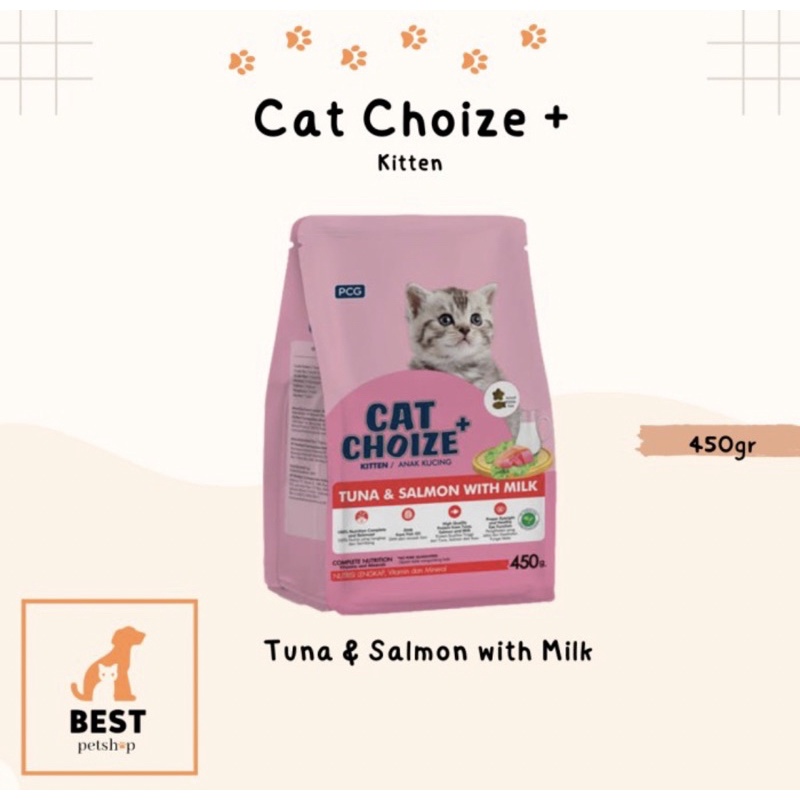cat choize kitten plus + tuna salmon milk 450gr