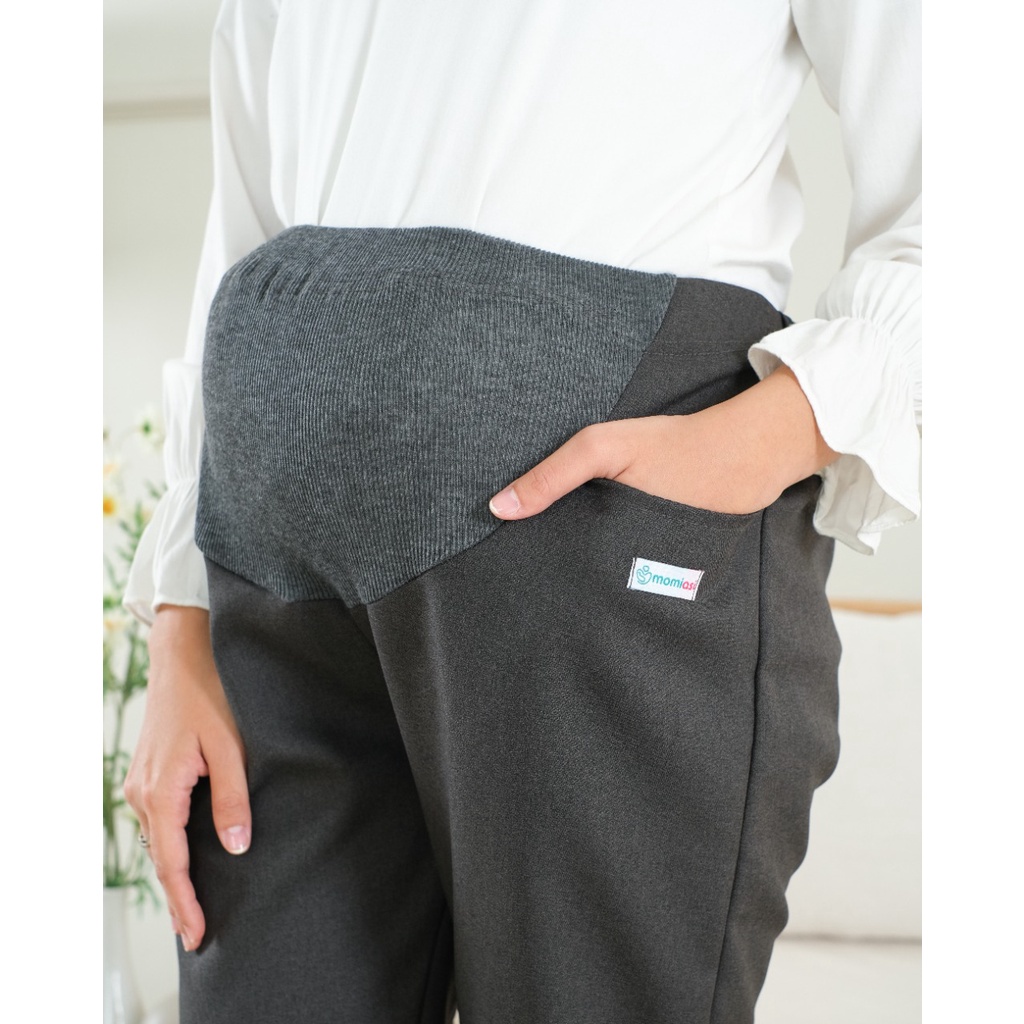 Momiasi - Celana Hamil Bumil Wanita Kerja Kantor Formal Jumbo Maternity Pants Office Premium