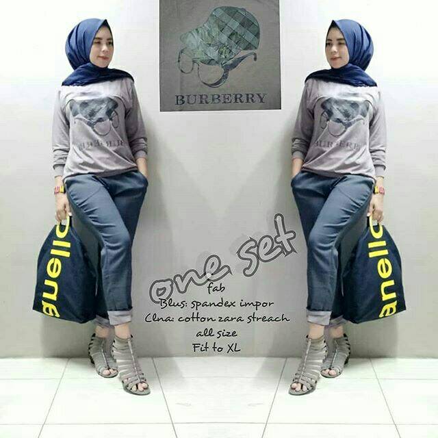 Burberry One Set. DRESS MUSLIM, baju wanita, baju gamis, dress, gamis, Baju gamis, fashion wanita