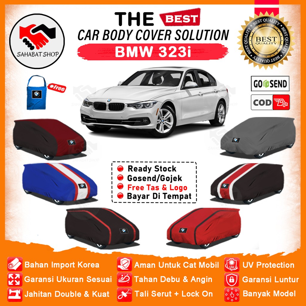 Sahabat Body Cover Mobil BMW 323i / Sarung Penutup BMW 323i Outdoor / Selimut Mantel Tutup Pelindung Kerudung Pembungkus Kelambu Terpal Kerodong Tutupan Bungkus Jas Mantol Mobil Sedan BMW 323i Waterproof Anti Air Model Orange