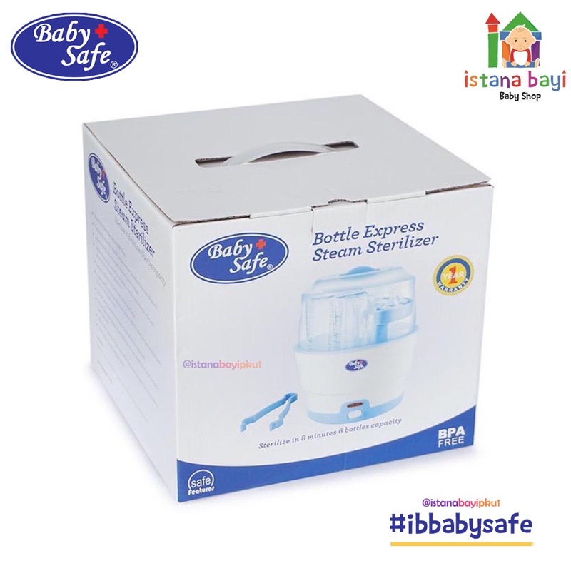 Baby Safe 6 Bottle Express Steam Sterilizer LB317 - Alat Penghangat Susu - Mesin steril perlengkapan bayi