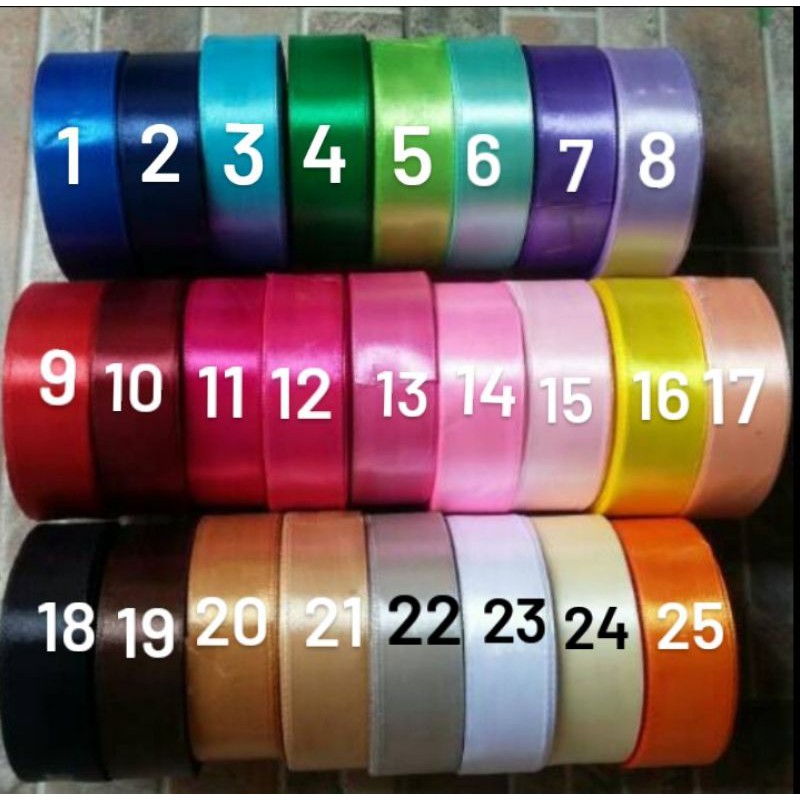 

READY/COD/pita satin glossy UKU 3/4"=2CM.harga 1roll -+25yard