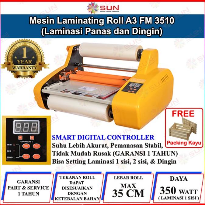 

Mesin Laminasi Roll A3 - Hot Roll Laminator Machine FM 3510