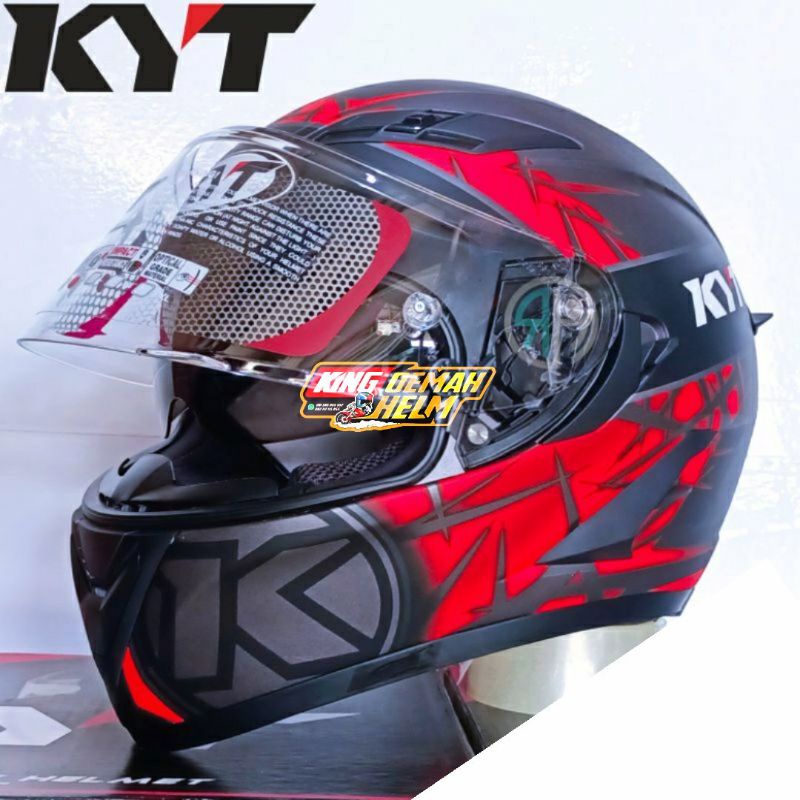 HELM KYT FALCON SPIKE GUNMETAL DOFF RED FLUO DOUBLE VISOR HELM TOURING KYT FALCON LIKE KYT VENDETTA