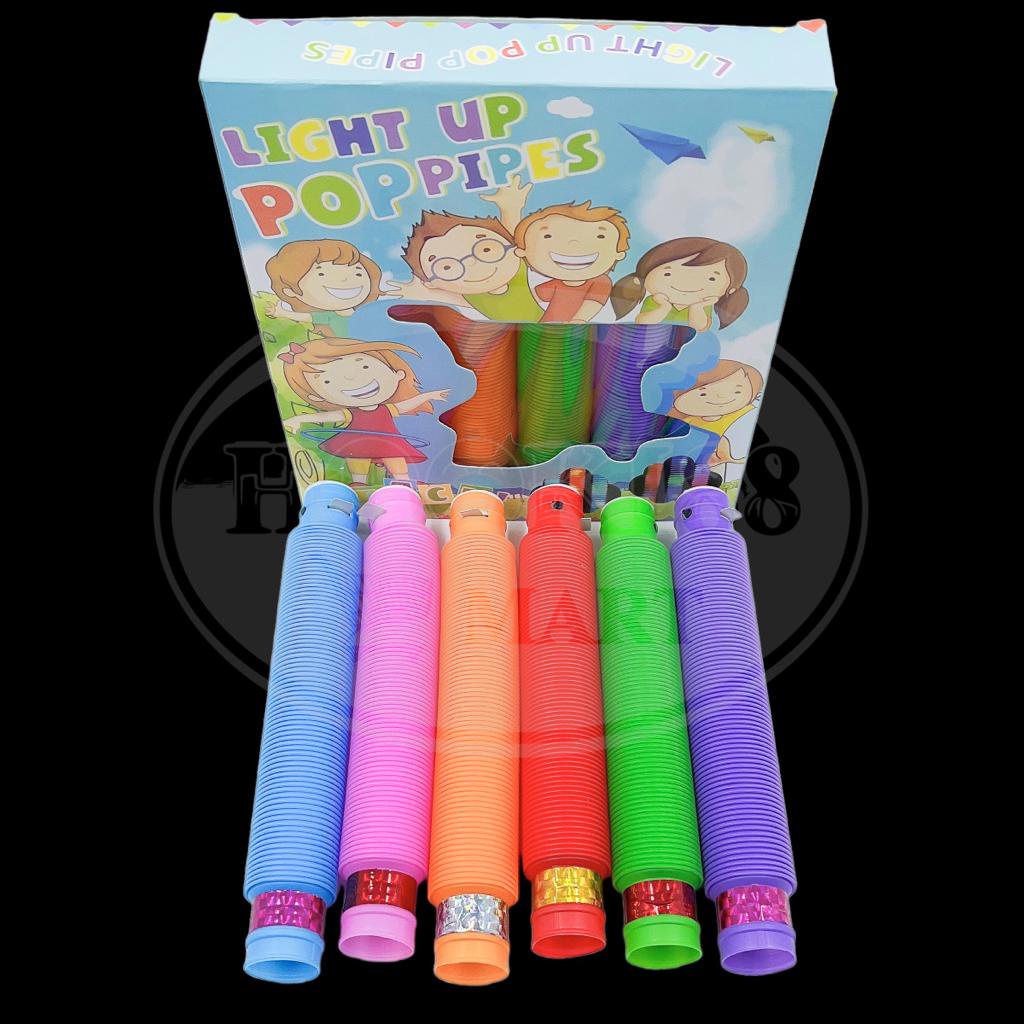 [PER BOX] Light Up Pop Tubes LED Pipes Fidget Sensory Toys / Mainan Selang LED Kreasi