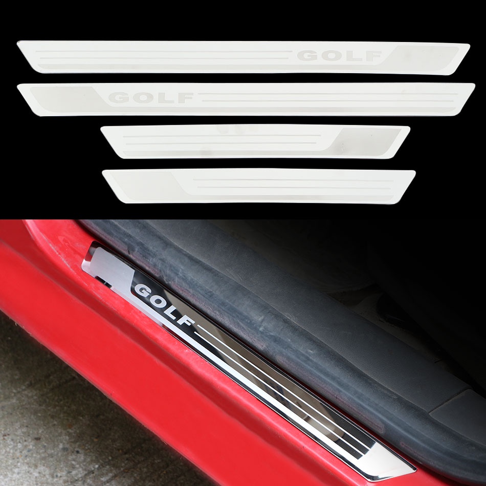 Plat Lecet Sill Pintu Mobil Untuk Aksesoris Stiker Volkswagen VW Golf 7 MK7 2014-2019 Door Sill Trm