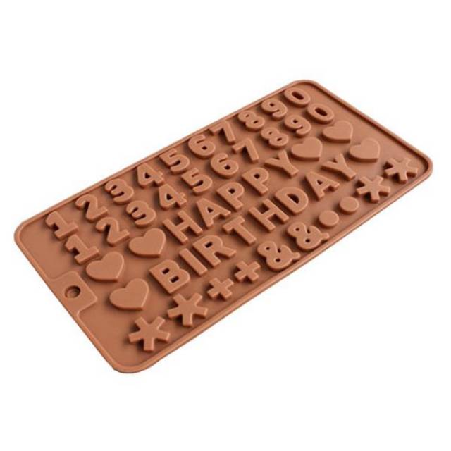 READY Cetakan Silikon Happy Birthday Chocolate Silicone Mold