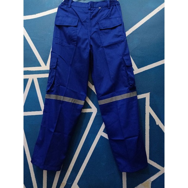 celana kerja safety proyek kerja lapangan outdoor biru Benhur katelpak wearepack American drill