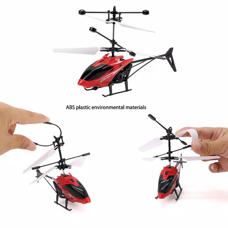 Laristerus79 Mainan pesawat helikopter rc infrared terbang sensor tangan plus remote control anak he