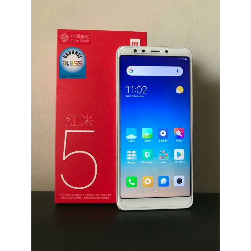 Jual HP Handphone Second Seken Xiaomi Redmi 5 Ram 3/32gb Fullset No Minus