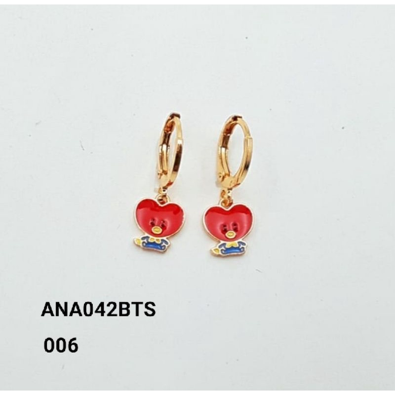 Anting Anak perempuan BTS Lucu Imut Perhiasan Fashion Import Kualitas Premium Anti Karat ANA042 GTHM